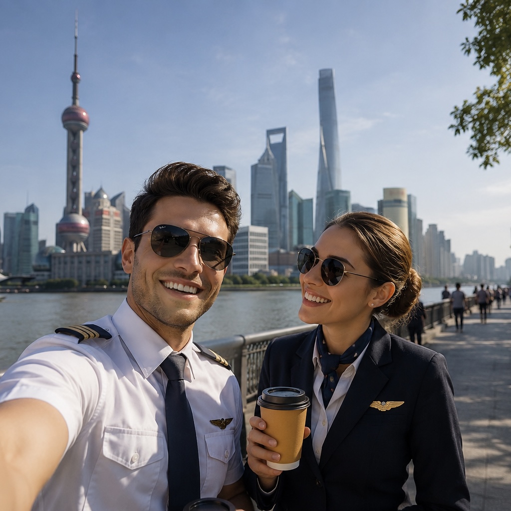 Crew selfie in the city
